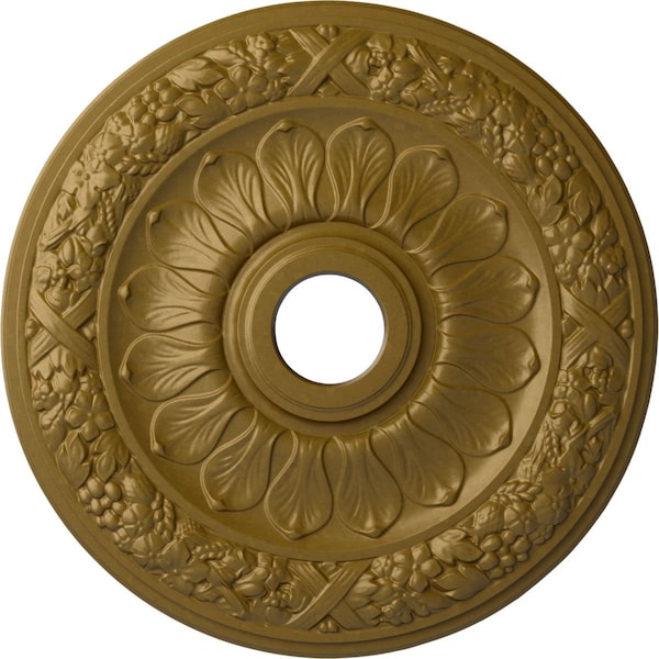 Ekena Millwork Swindon Ceiling Medallion (Fits Canopies up to 6 1/8"), Hand-Painted Gold, 24"OD x 4"ID x 1 1/2"P CM24SWGLS - main